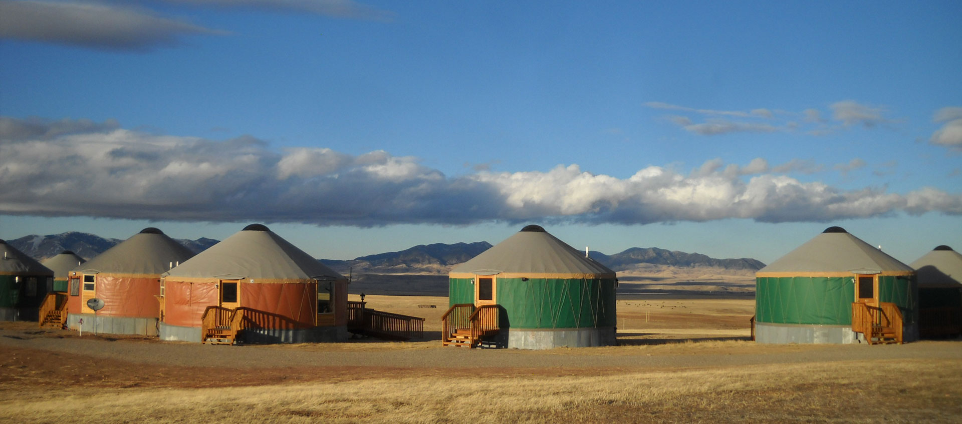 Guest yurts under Big Sky Country